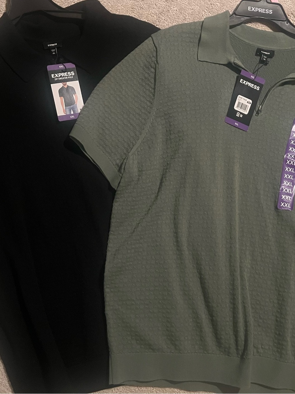 Express Men’s Zip Sweater Polo Shirts - XXL